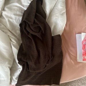 Brown button up flare shirt & matching skirt